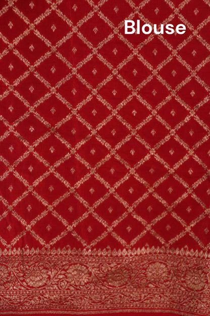 Pure Handloom Zari Butta Banarasi Crepe Silk Saree AL212238