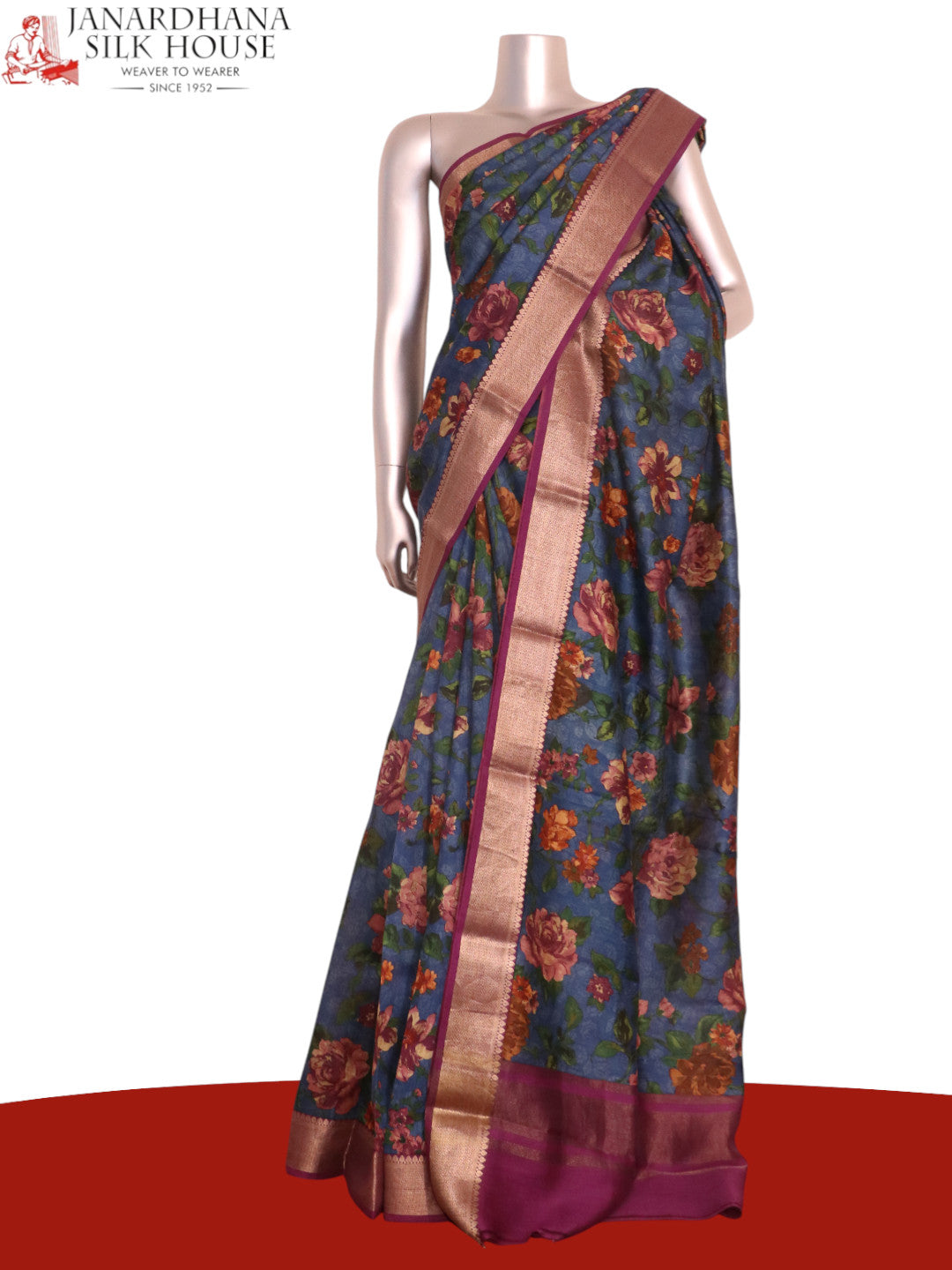 Floral Pure Printed Silk Saree AK206195