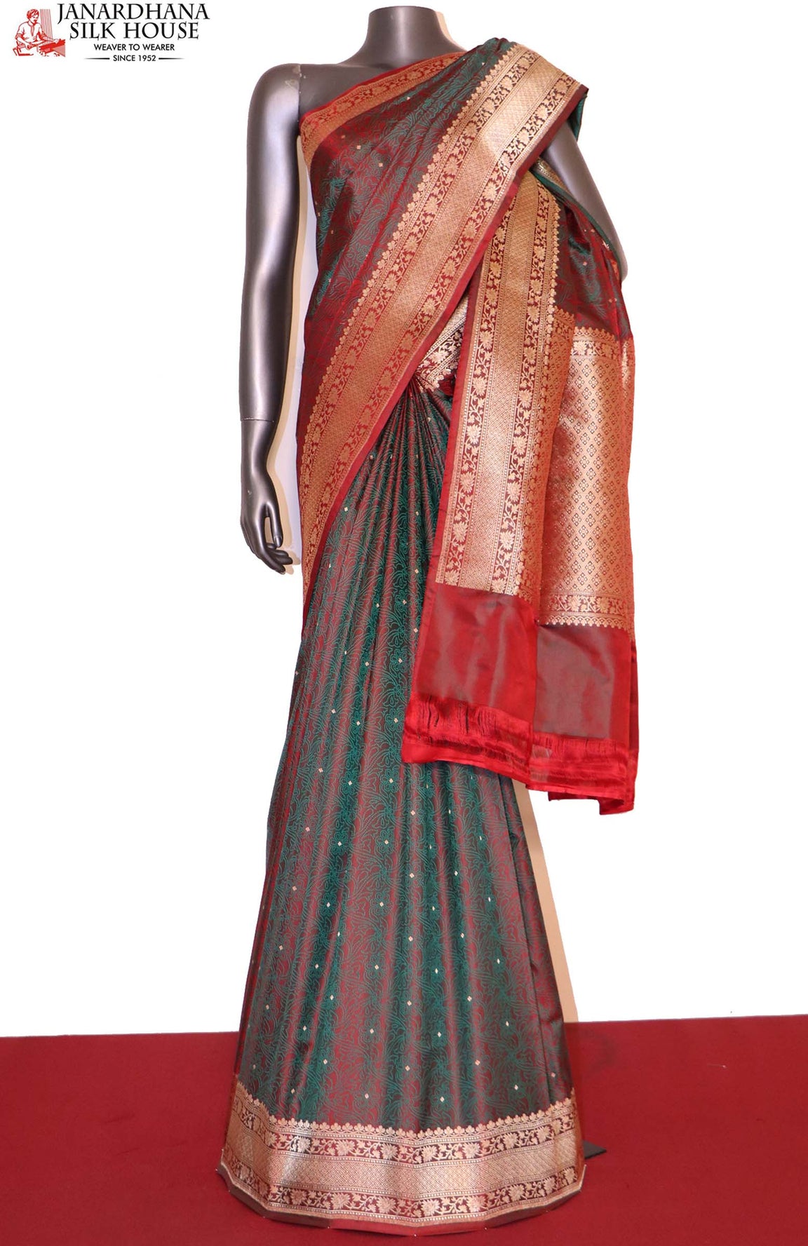 Exclusive Satin Tanchoi Jamawar Silk Saree-Master Weaves AI213908