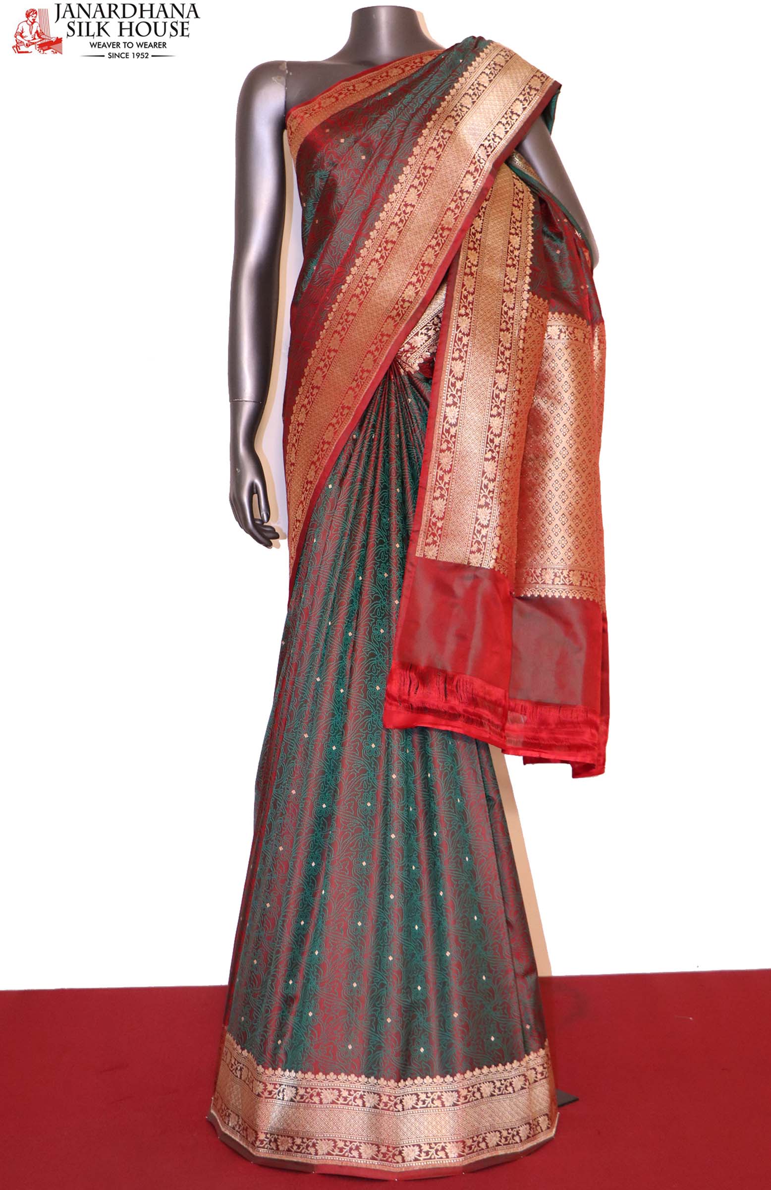 Exclusive Satin Tanchoi Jamawar Silk Saree-Master Weaves AI213908