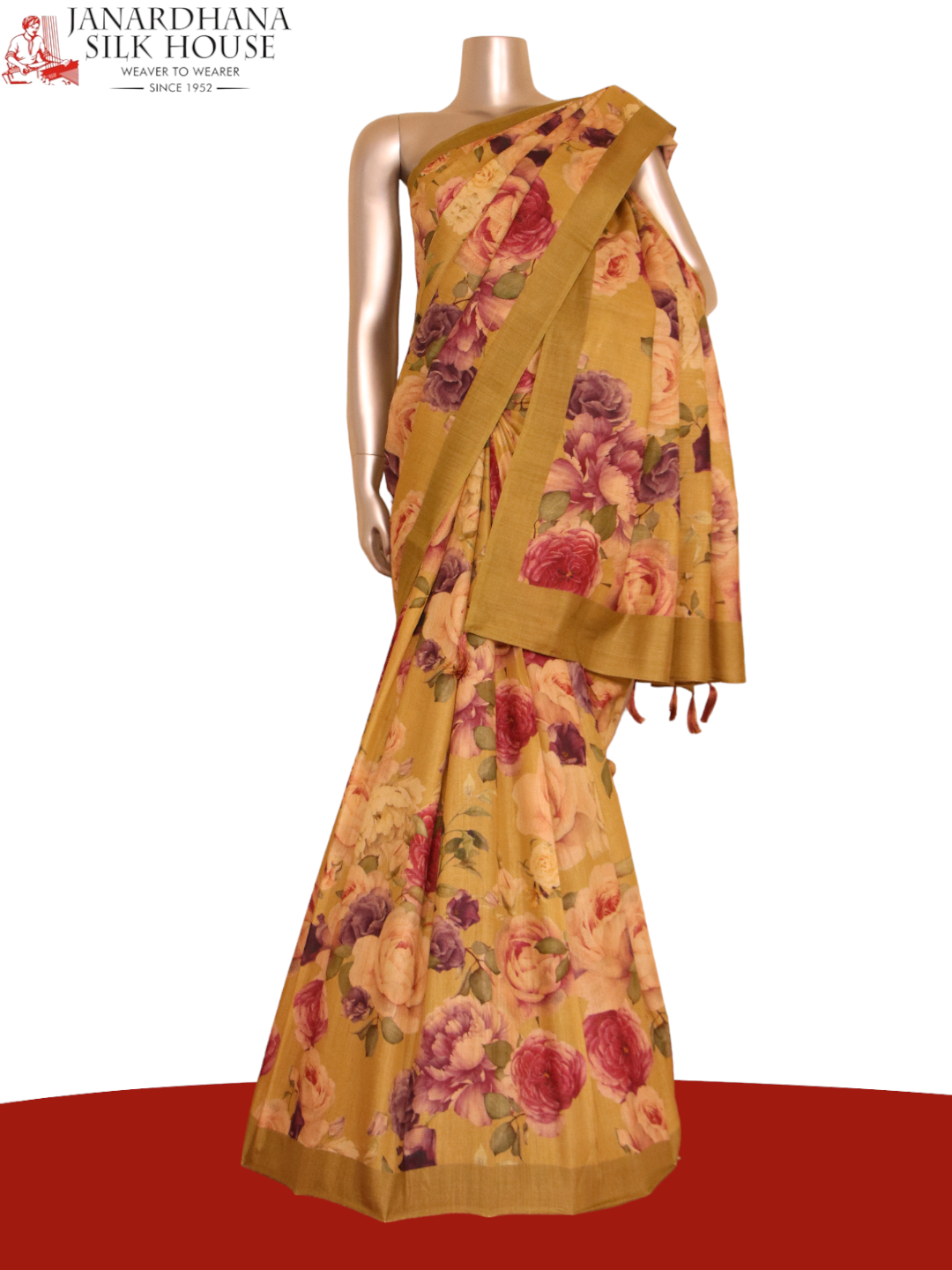 Floral Designer Pure Tussar Silk Saree AJ205504