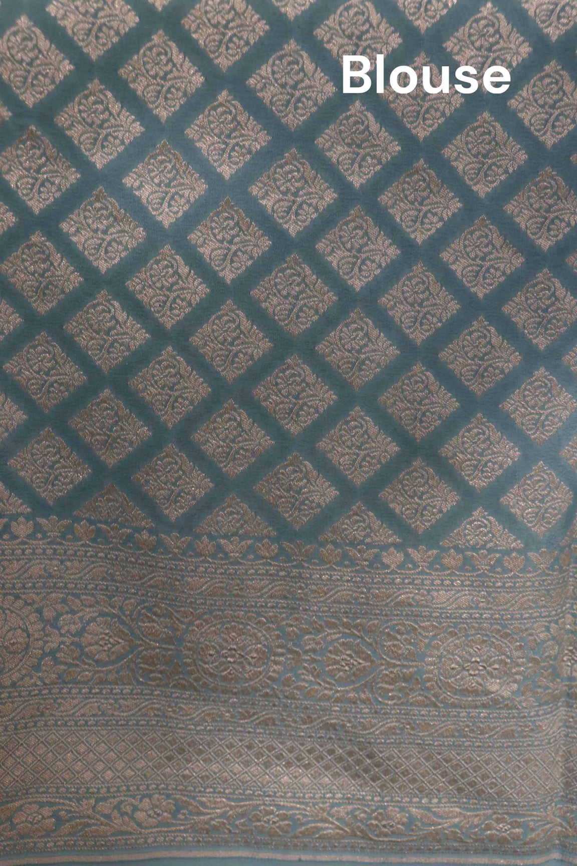 Pure Handloom Zari Butta Banarasi Crepe Silk Saree AL206640
