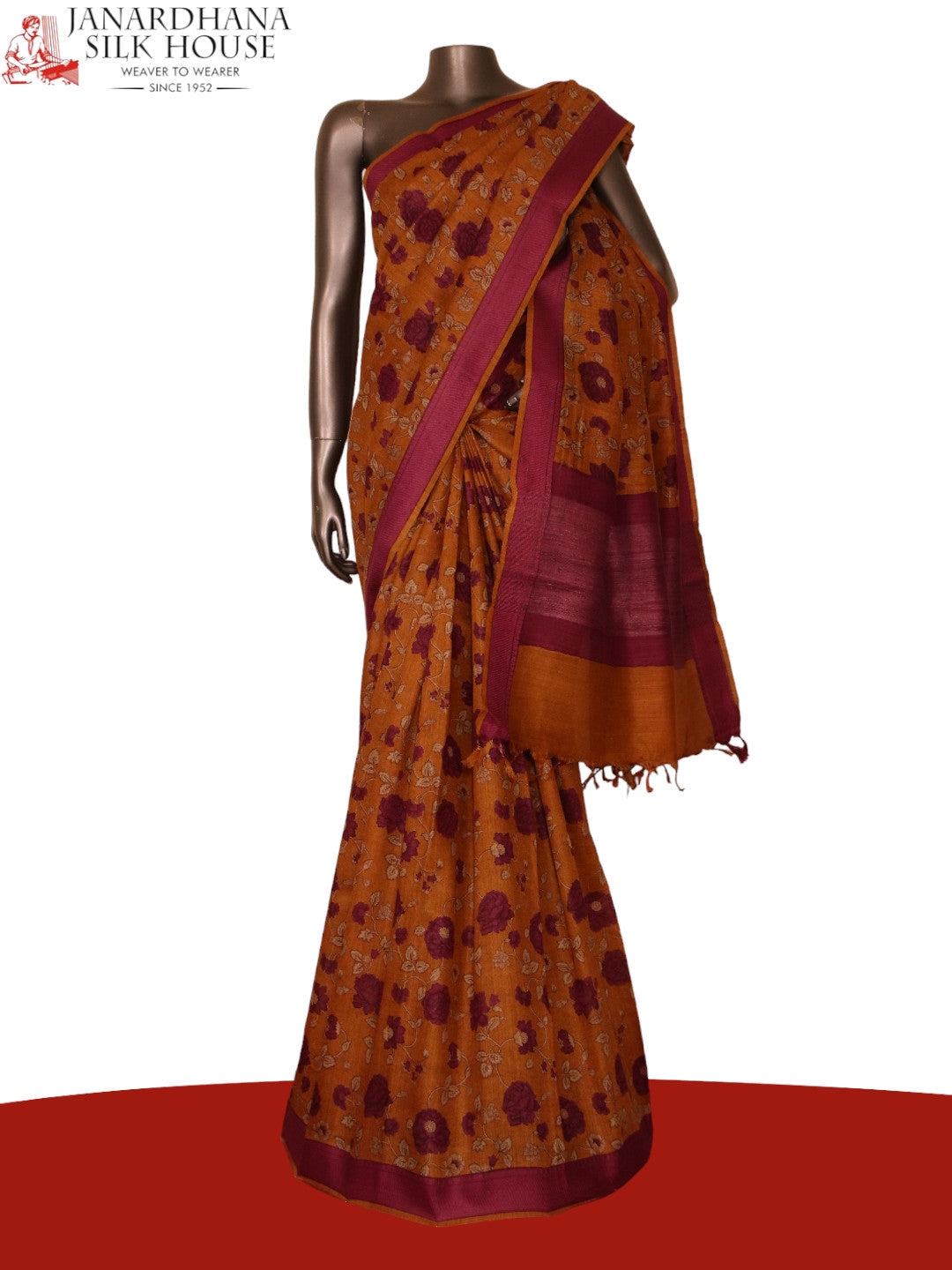 Floral Exclusive Pure Tussar Silk Saree AJ205496