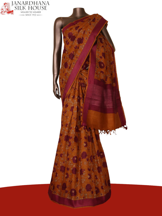 Floral Exclusive Pure Tussar Silk Saree AJ205496