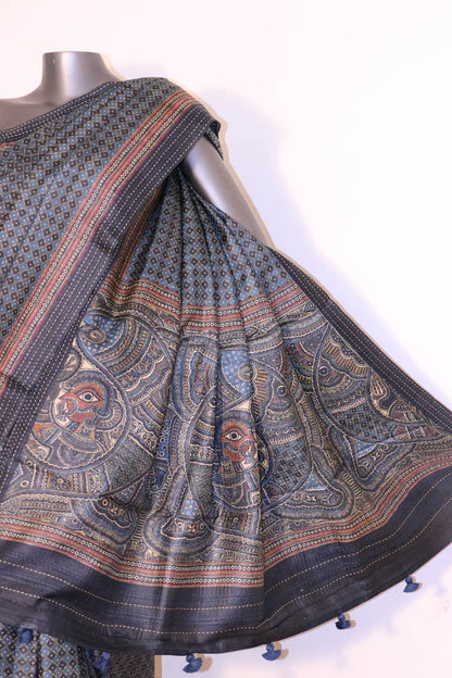 Madhubani Exclusive Pure Tussar Silk Saree AI208593