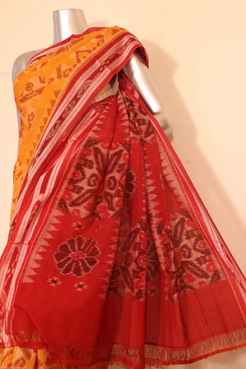 Handloom Pure Ikat Cotton Saree AI201086