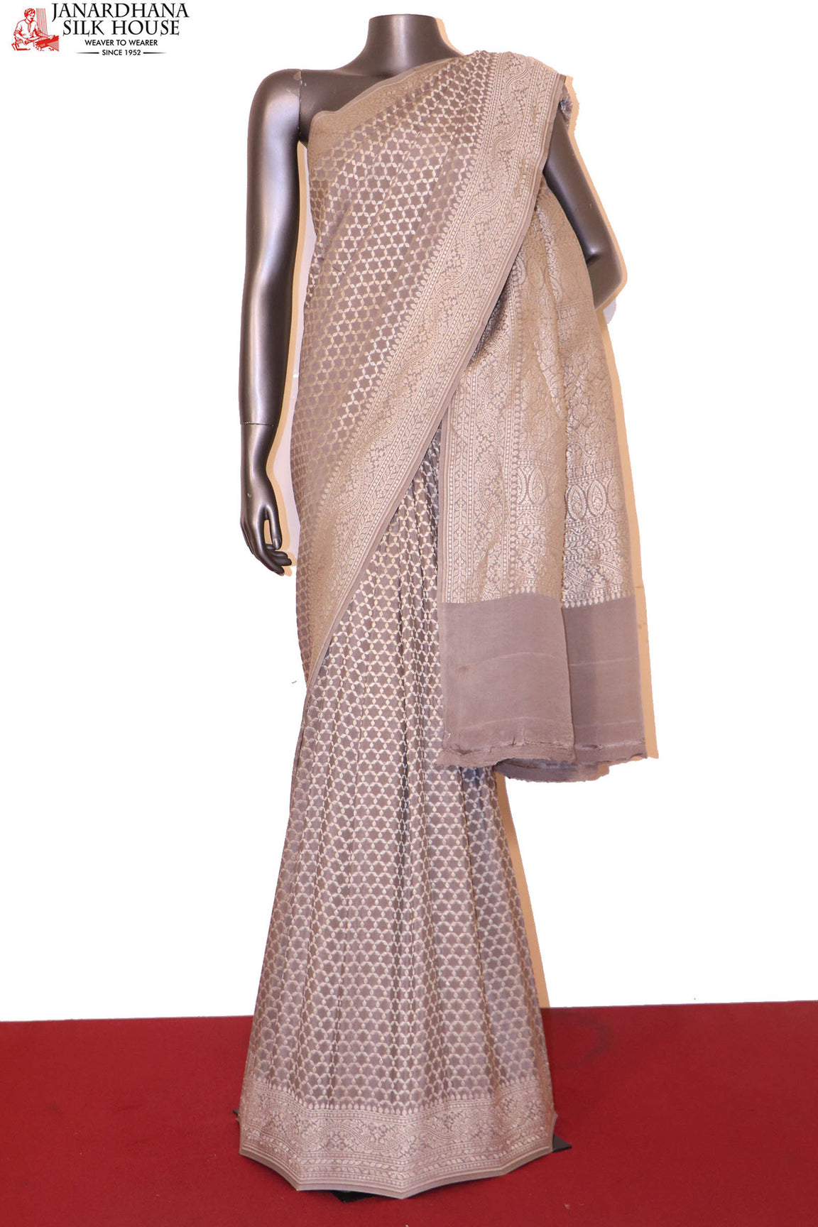 Classic Banarasi Handloom Crepe Silk Saree Brocade Blouse AI212101