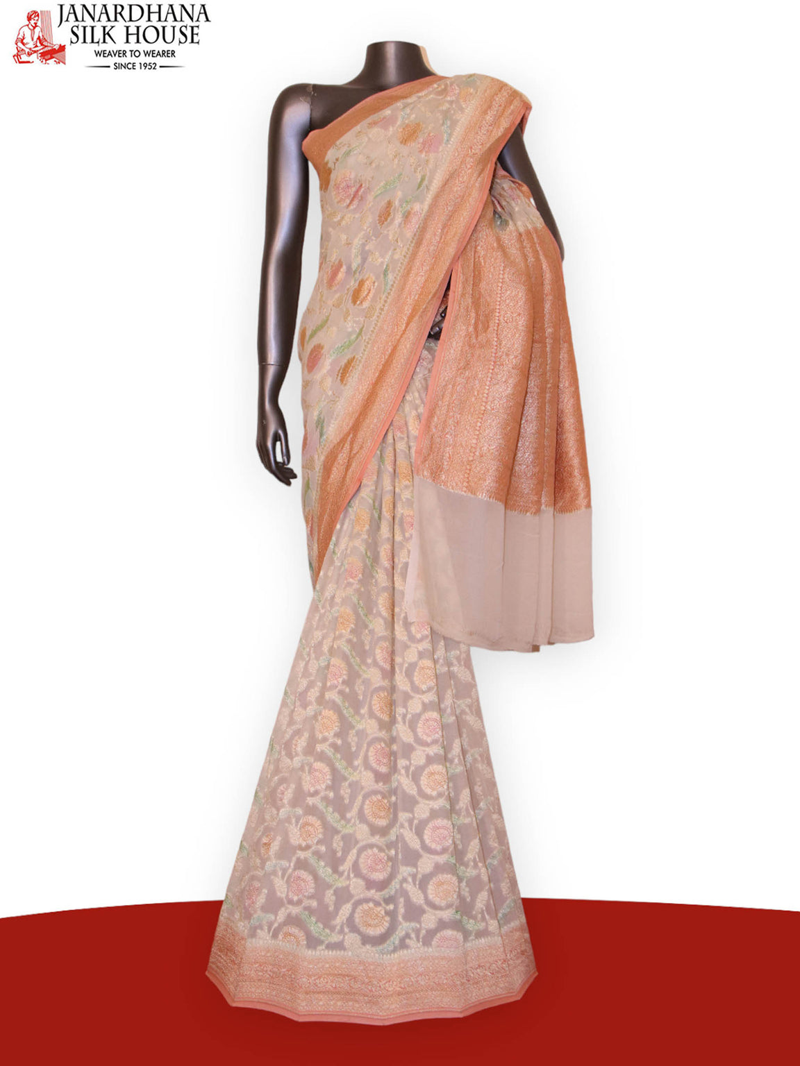 Designer Floral Banarasi Georgette Silk Saree AJ202633