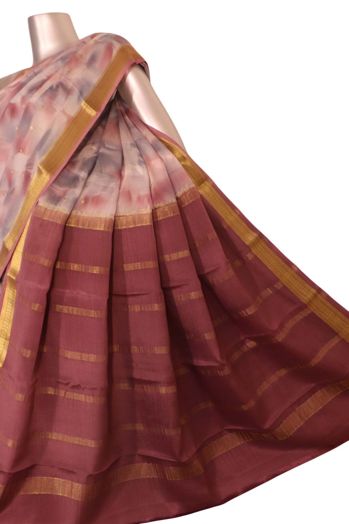 Pure Shaded Butta Mysore Crepe Silk Saree AK208970