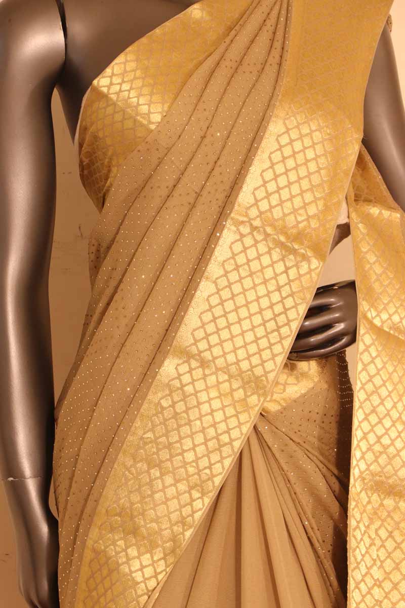 Exclusive Stone Work Pure Silk Chiffon  AG207093