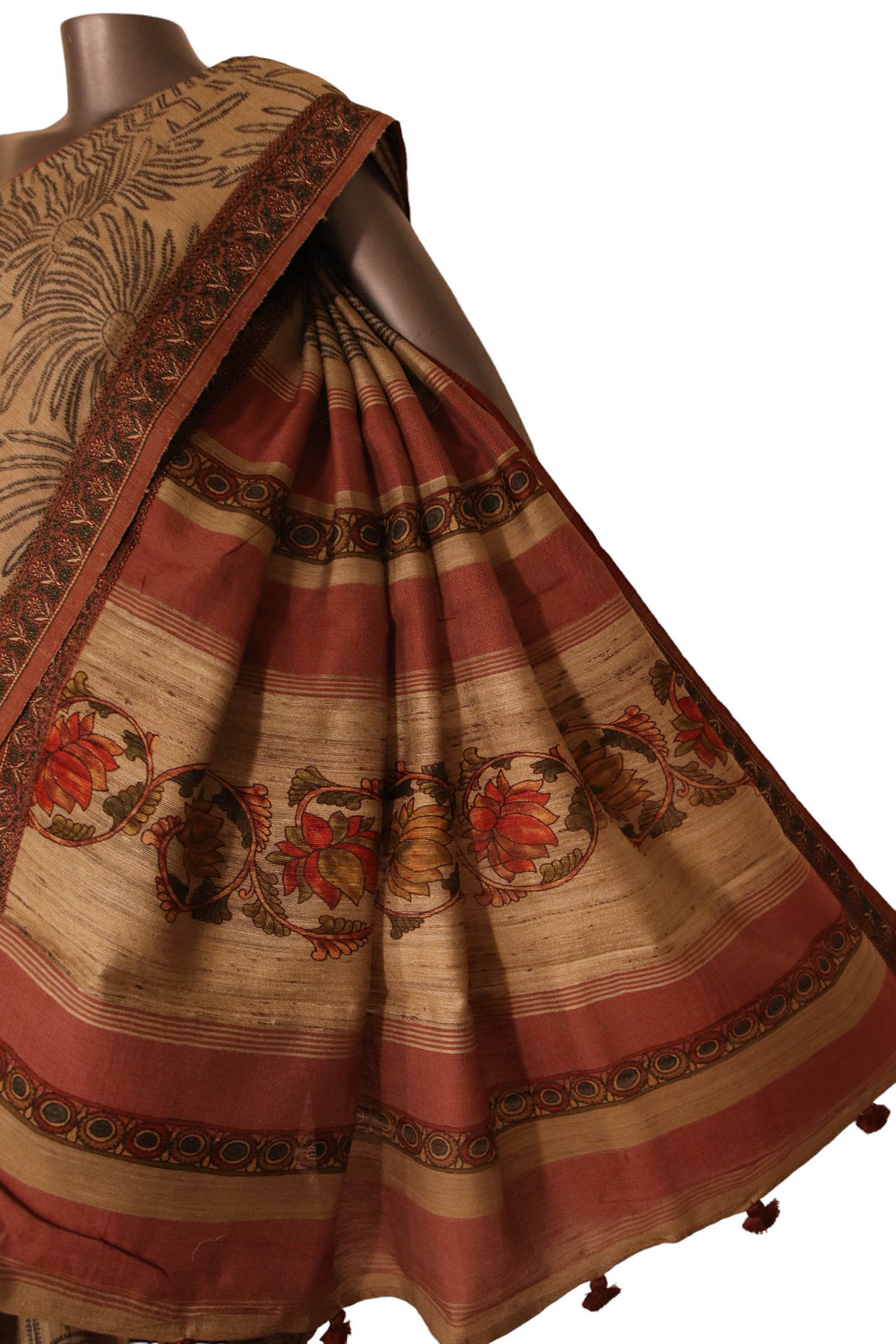 Pure Exclusive Pallu Tussar Silk Saree AJ205766