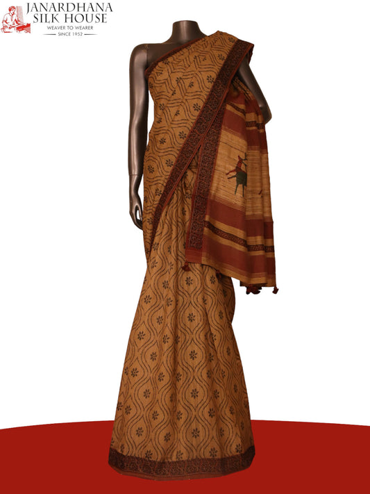 Pure Exclusive Pallu Tussar Silk Saree AJ205765