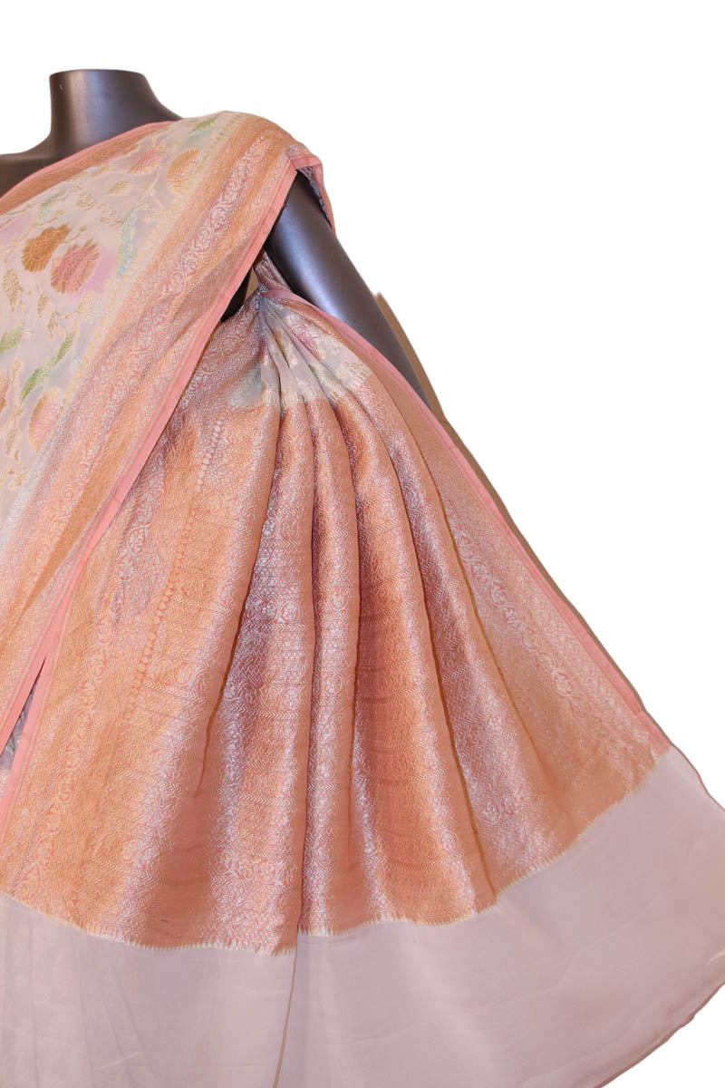 Designer Floral Banarasi Georgette Silk Saree AJ202633