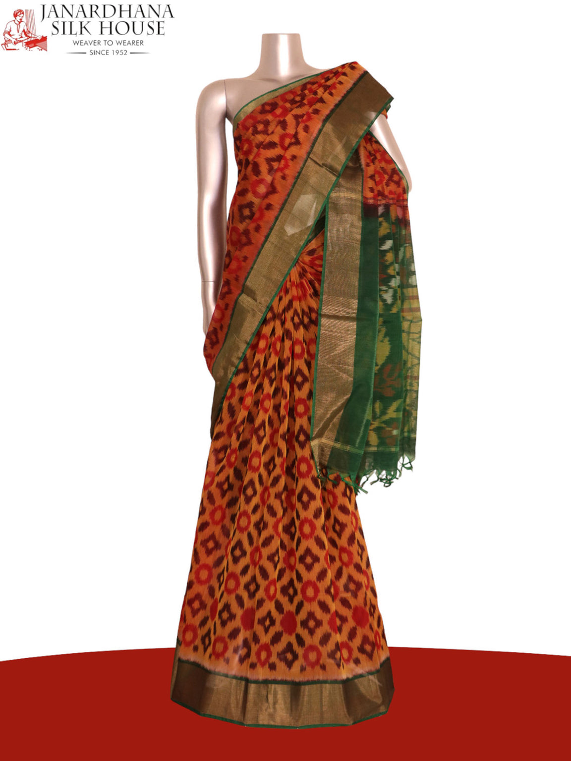 Exclusive Pochampally Silk Cotton Saree AK200066