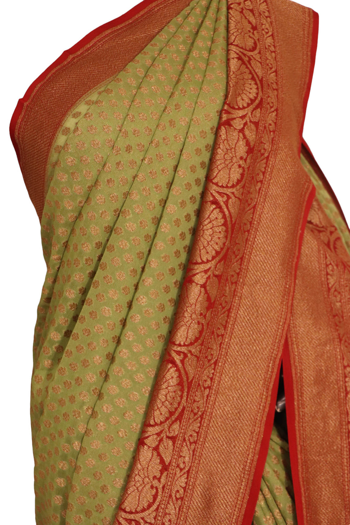 Handloom Contrast Banarasi Georgette Silk Saree AK201163