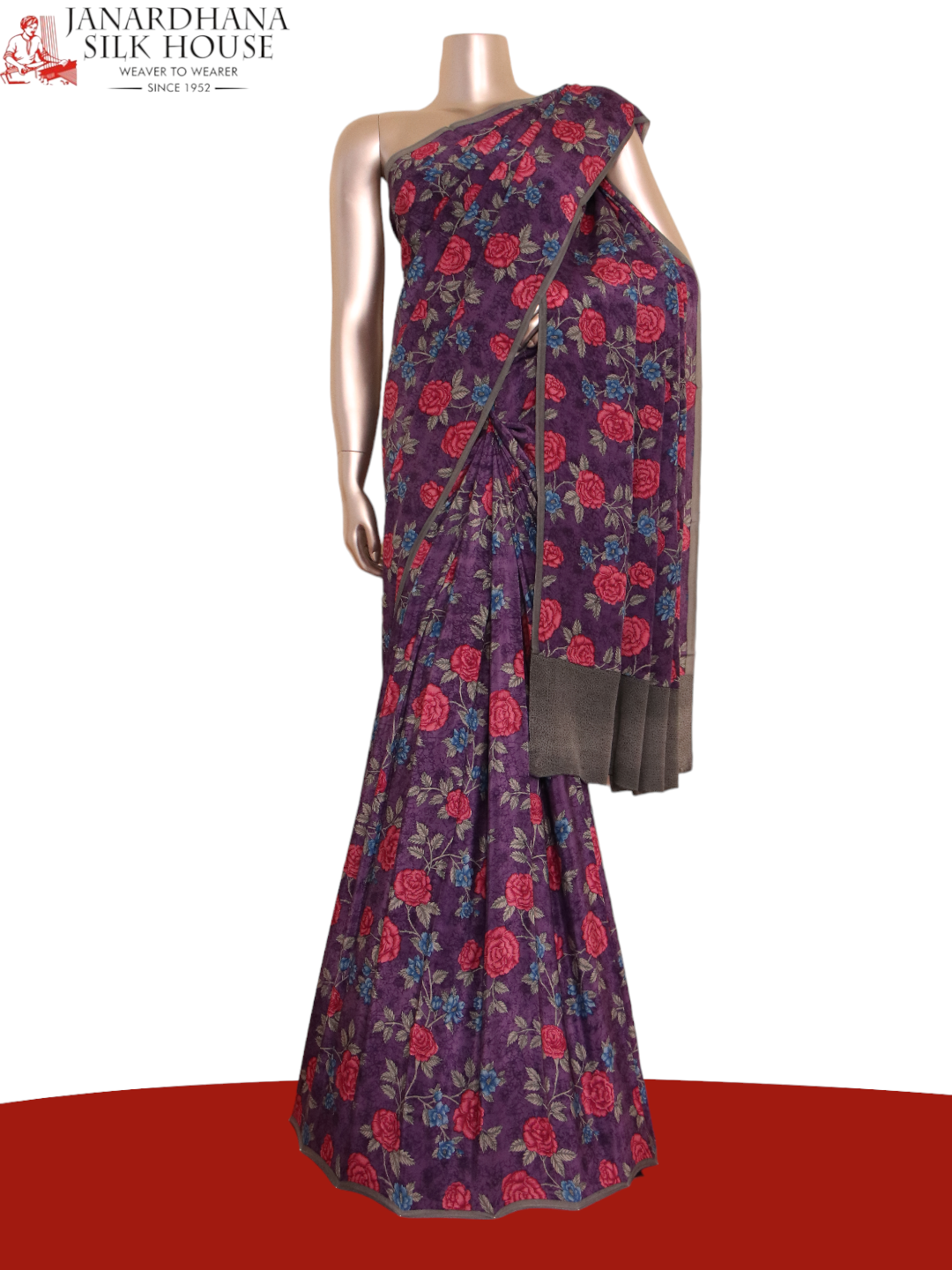 Exclusive Floral Pure Crepe Silk Saree AJ205473