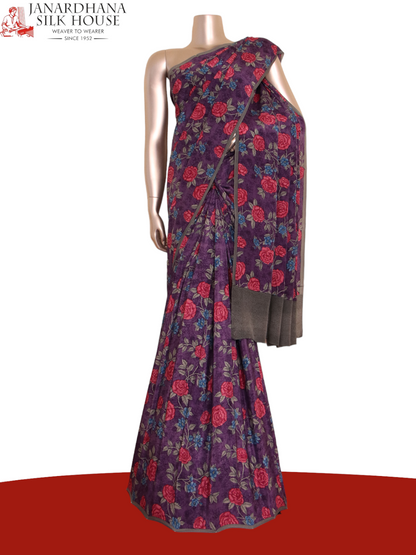 Exclusive Floral Pure Crepe Silk Saree AJ205473
