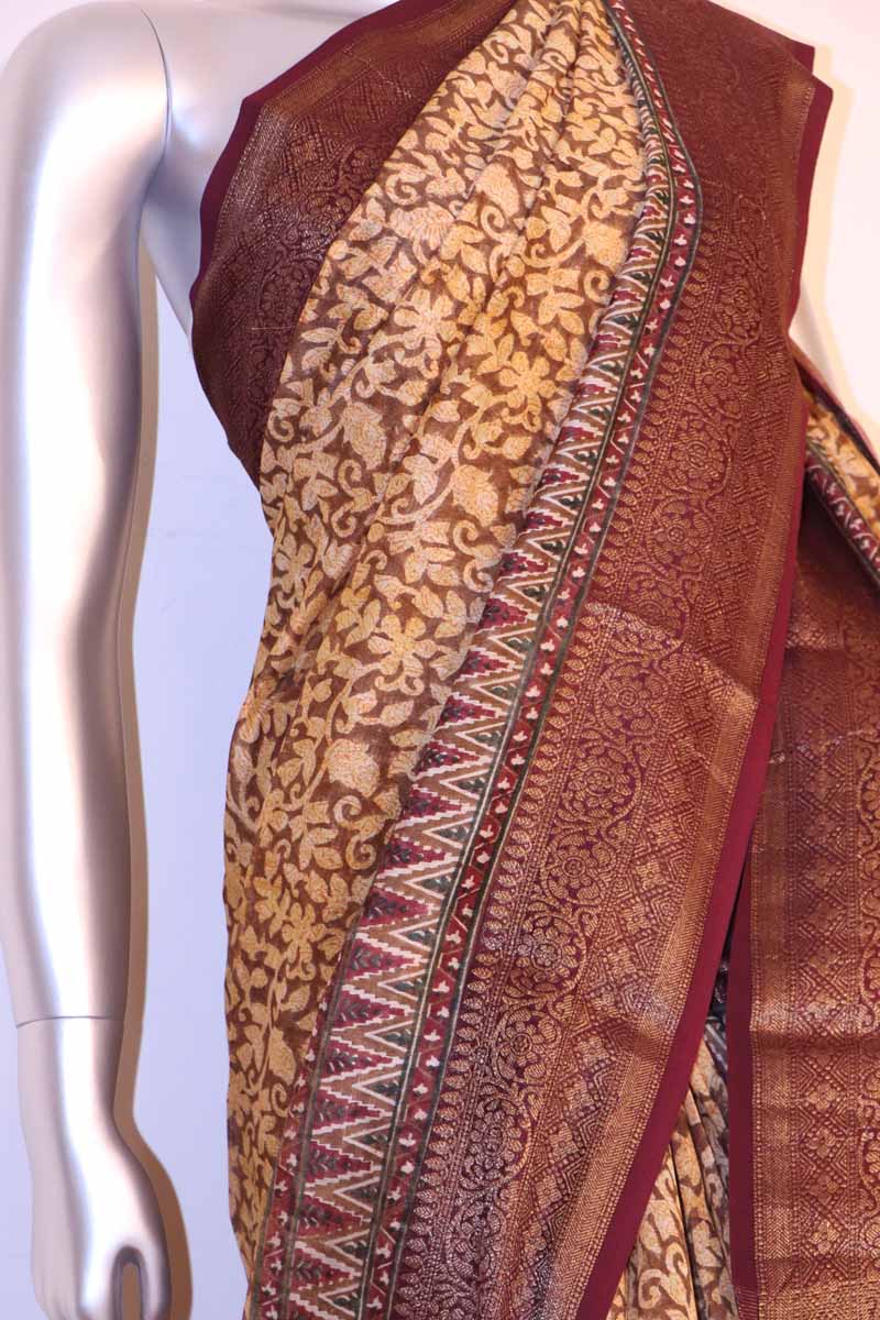 Printed Exclusive Soft Pure Cotton Chanderi Saree AI200655