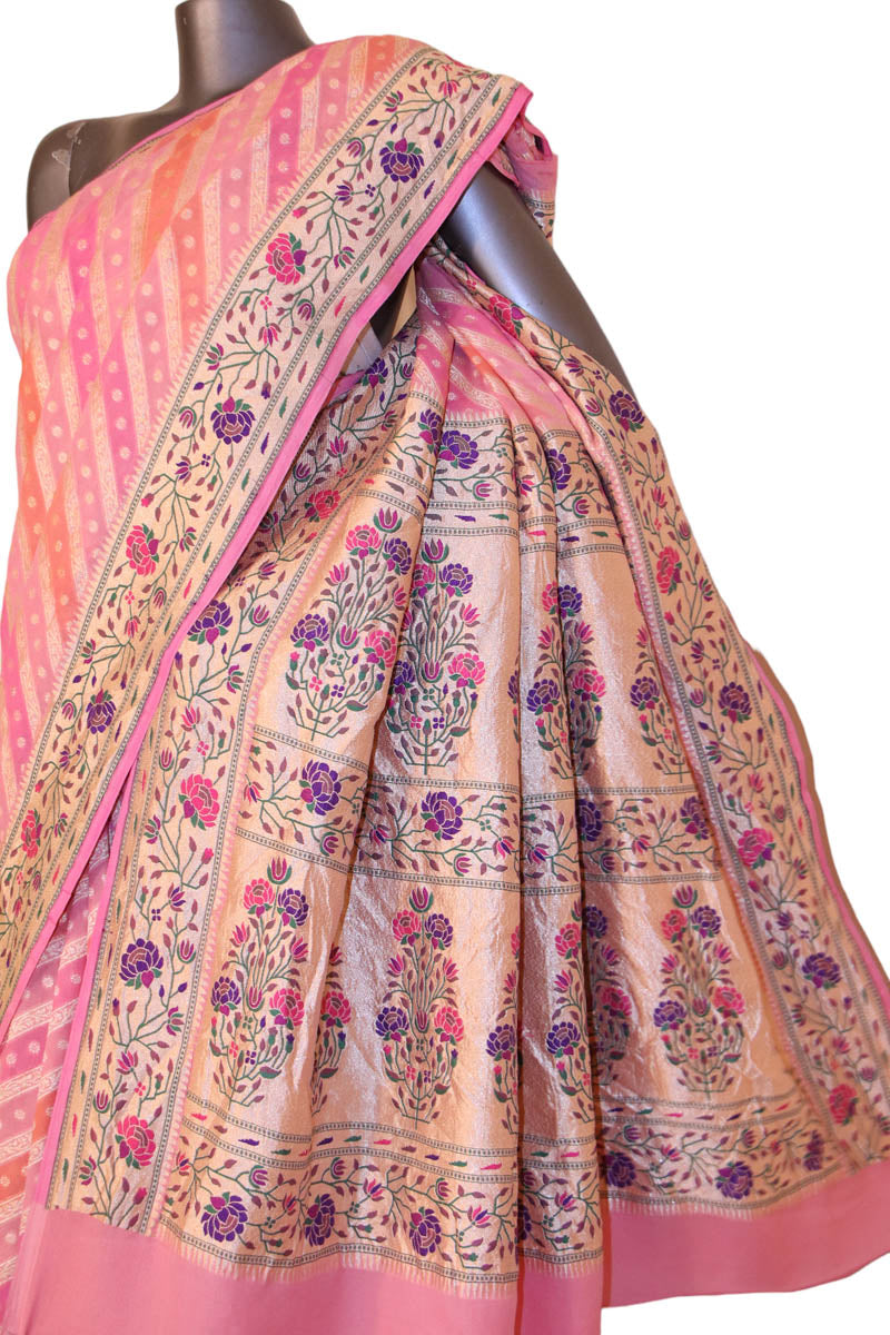 Meenakari Wedding Banarasi Georgette Silk Saree AJ202640