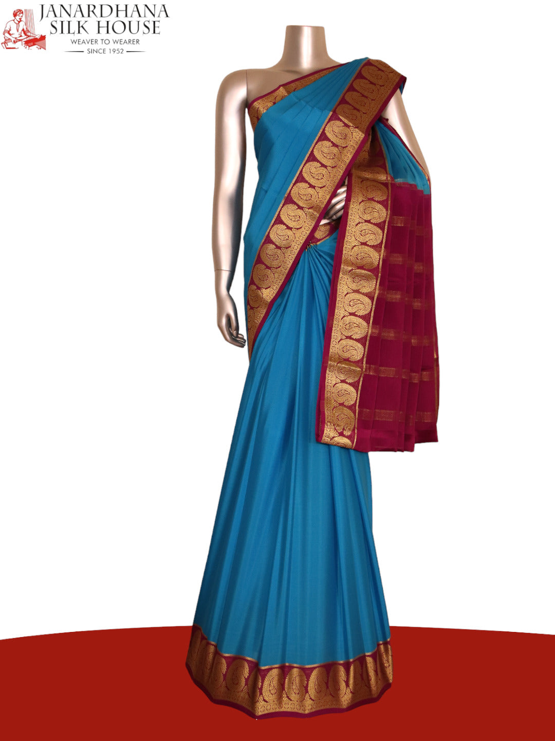 Traditional Contrast Pure Mysore Crepe Silk Saree AJ205295