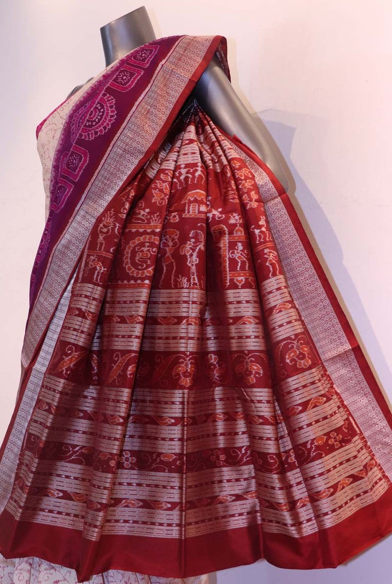 MasterWeave  &amp; Exclusive Handloom Pure Ikat Orissa Silk Saree AF210836