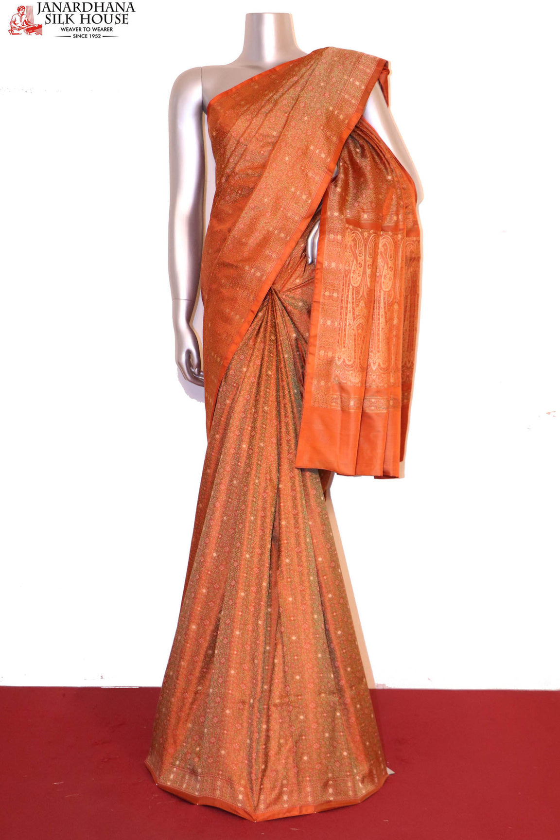 Exquisite Handloom Jamawar Tanchoi Silk Saree-Master Weaves AI207602