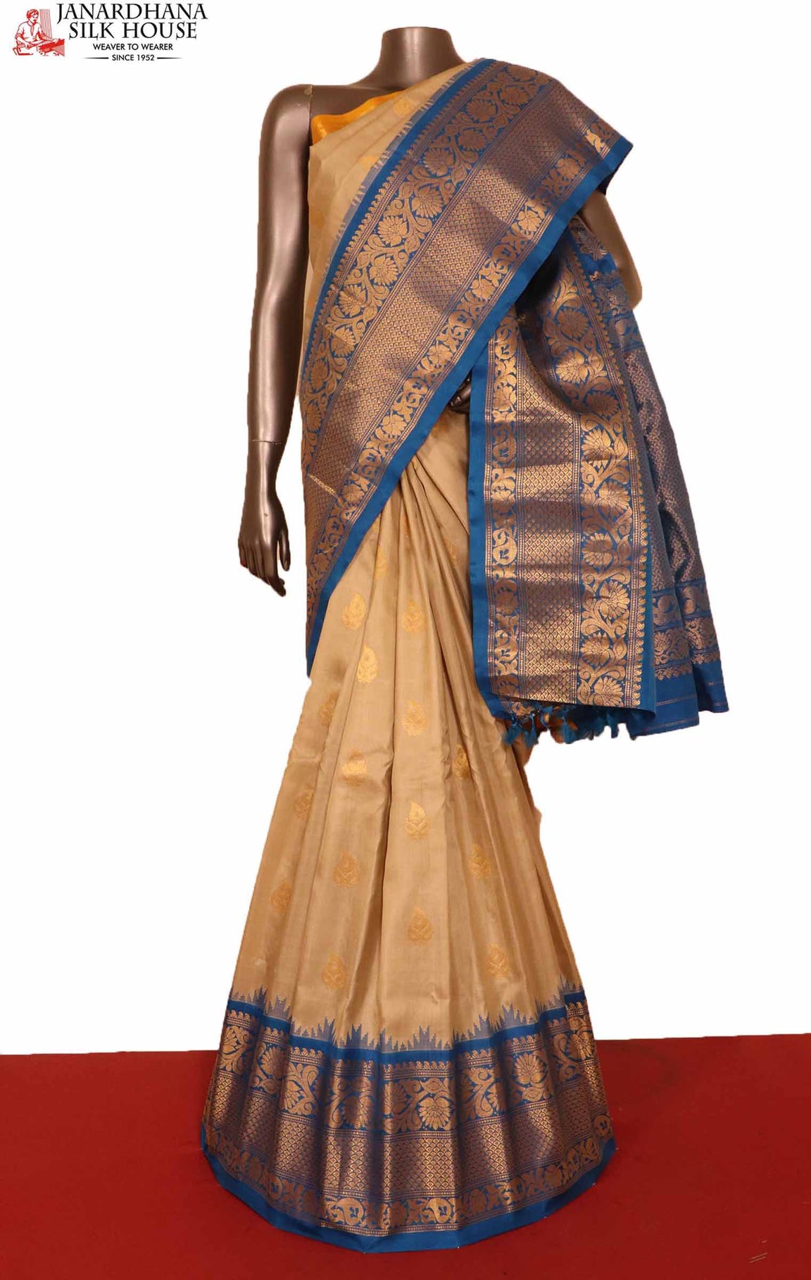 Grand &amp; Ganga Jamuna Handloom Pure Gadwal Silk Saree AG207199