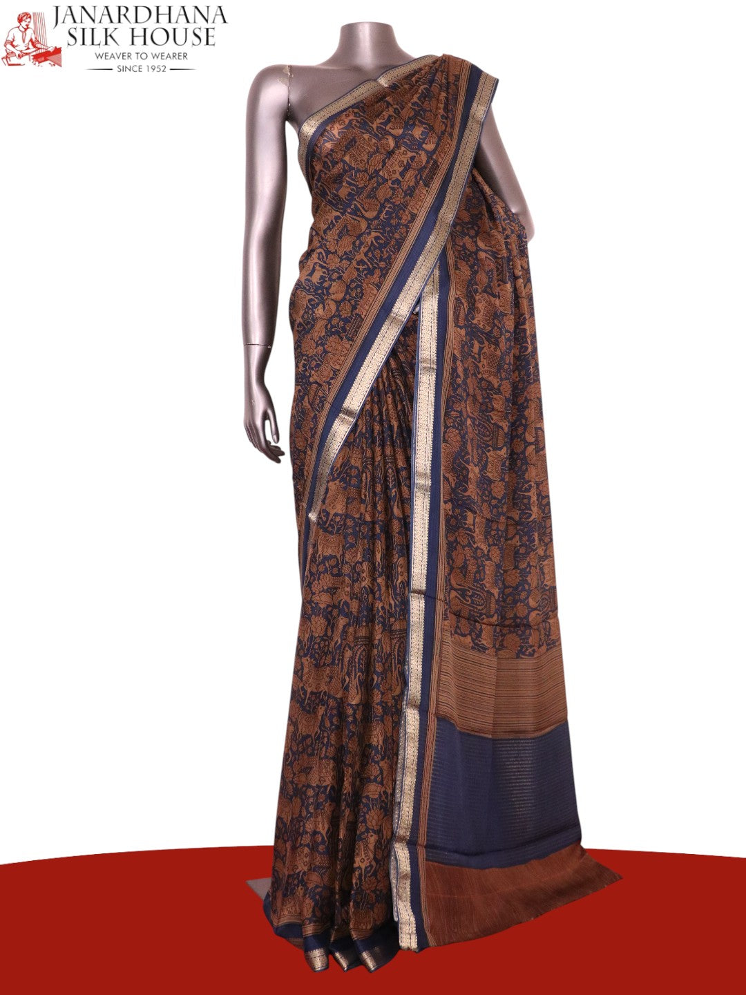 Pure Floral Zari Crepe Silk Saree AL206163