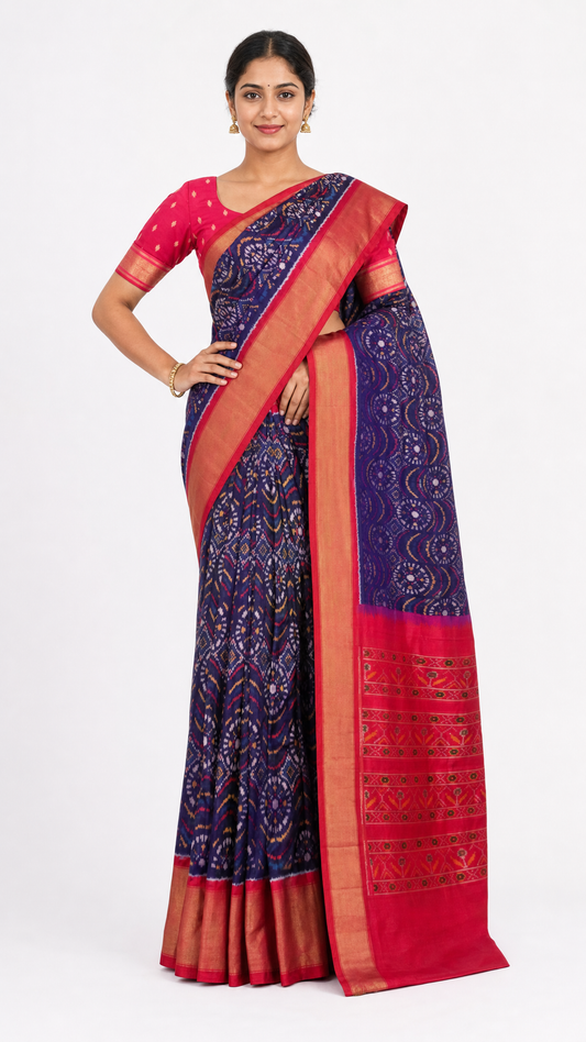 Pure Handloom Patola Ikat Silk Saree AL211726