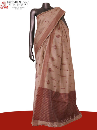 Handloom Pure Tussar Silk Saree AL203724
