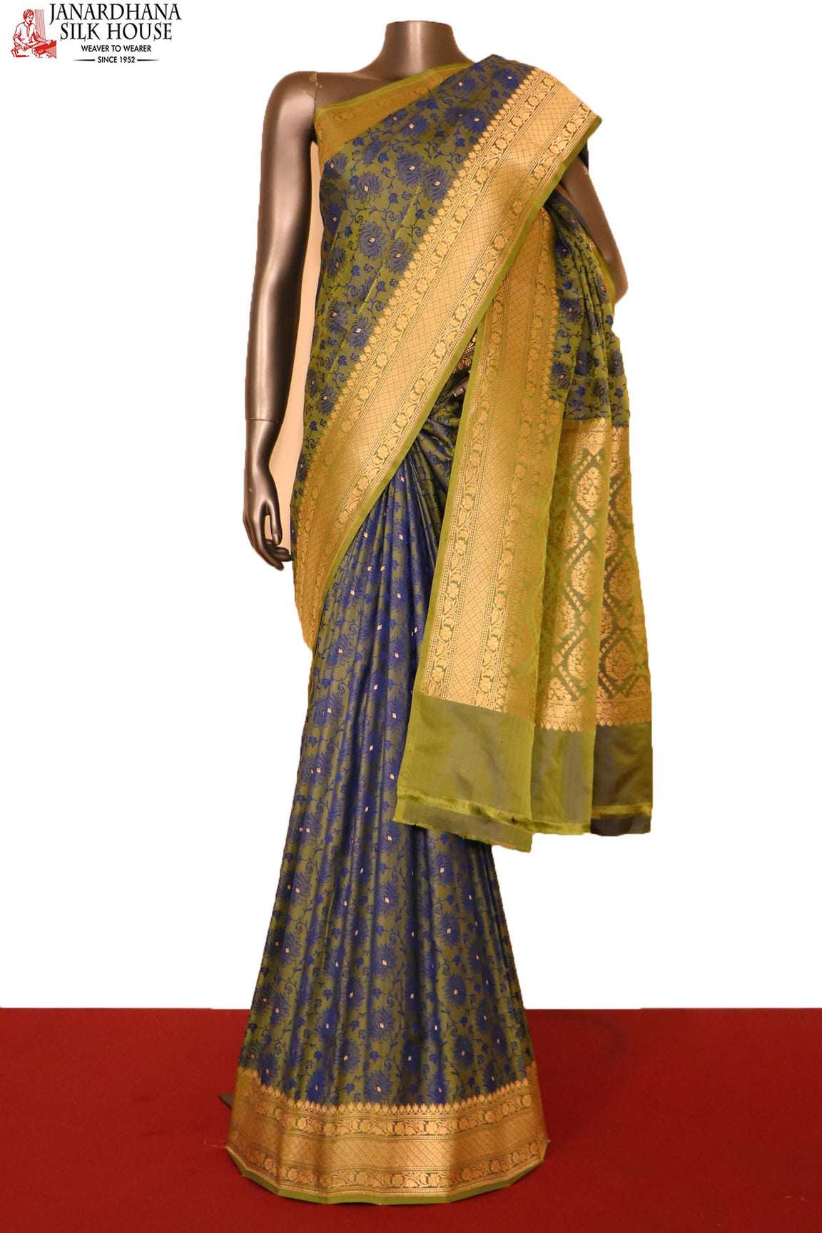 Exclusive Satin Tanchoi Jamawar Silk Saree-Master Weaves AH208861