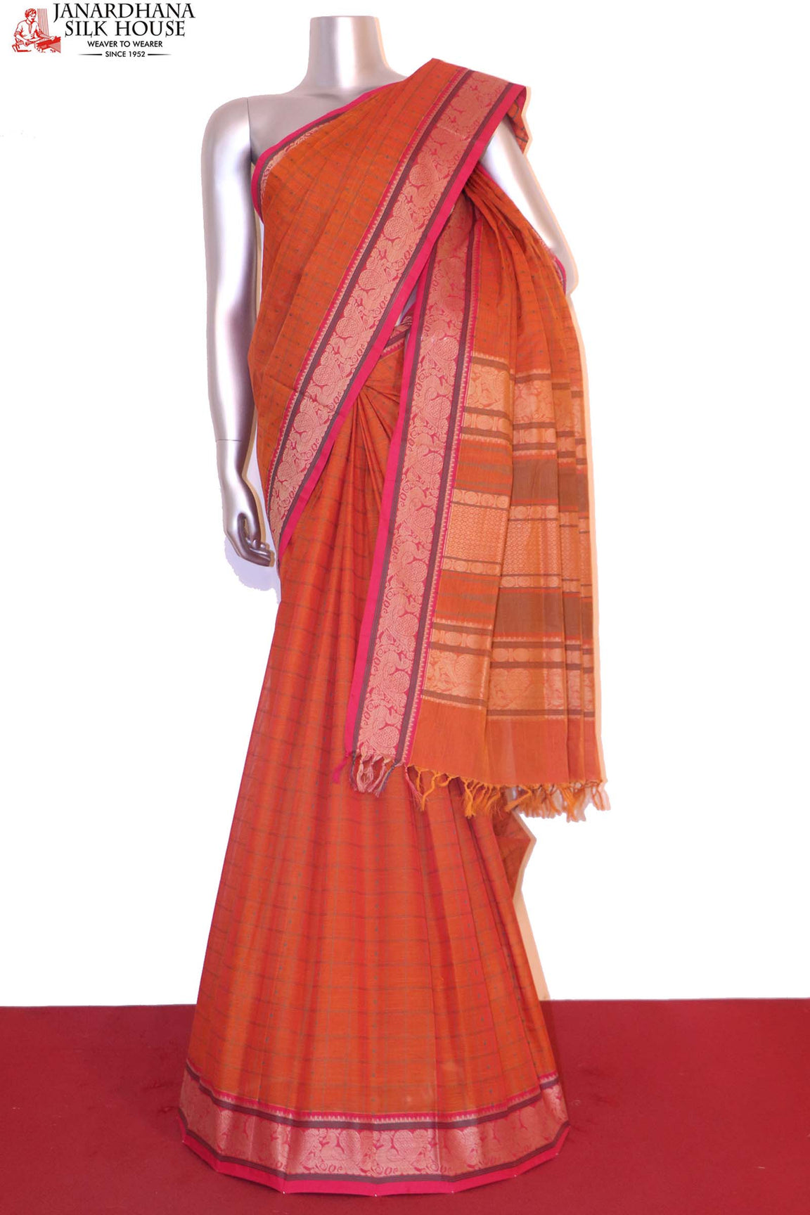 Traditional Handloom Village Cotton Saree AI200436