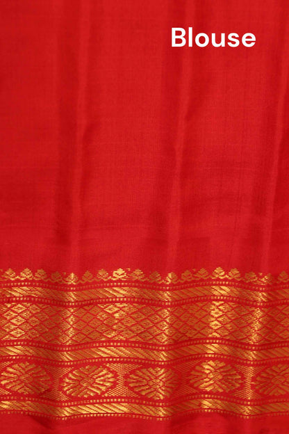Traditional Temple Handloom Gadwal Silk Cotton Saree AK212003
