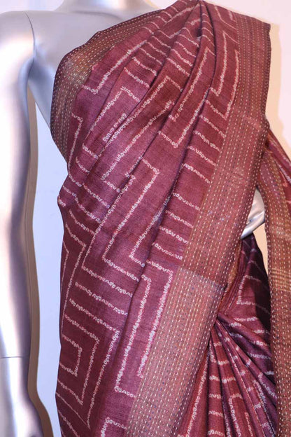 Exclusive Printed Pure Tussar Silk Saree Thread Work Border AI202268