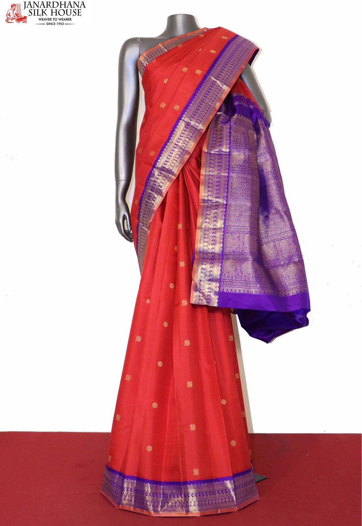 Traditional Contrast Wedding Kanjeevaram Silk Saree AJ200875