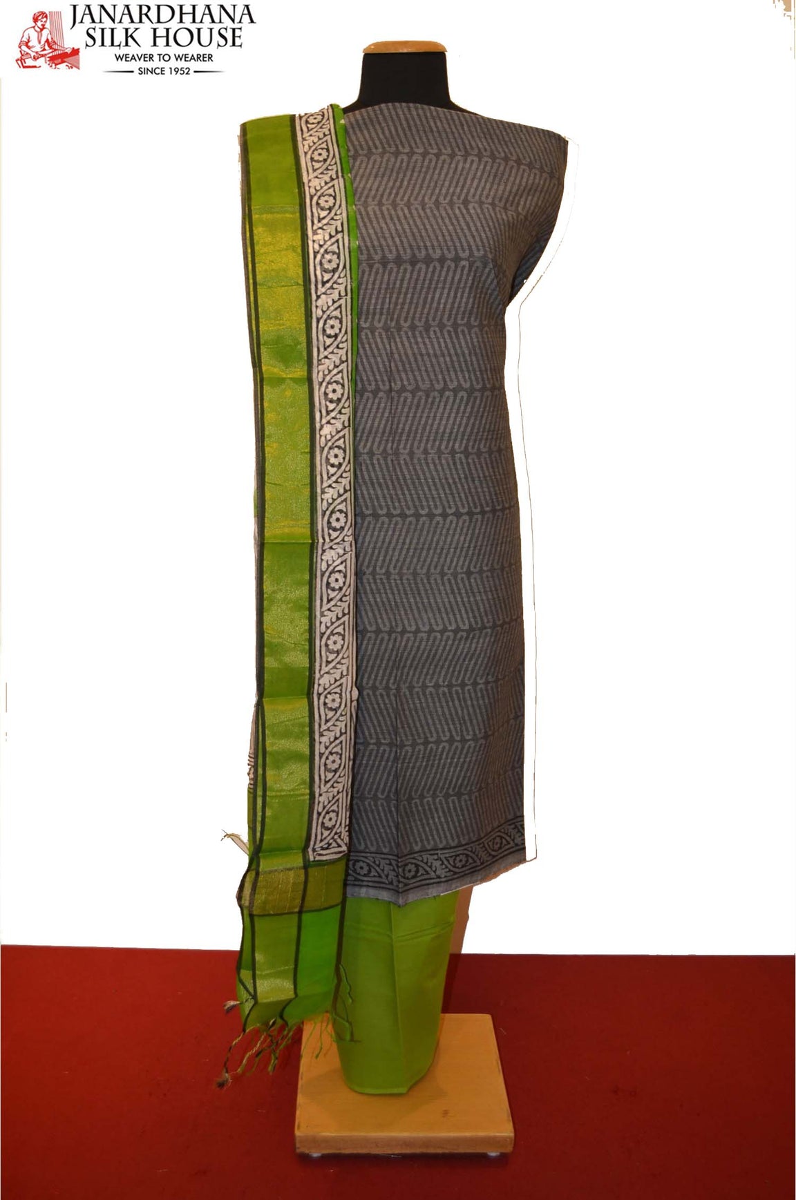 Party Wear Unstitched Pure Cotton Suit AB200730