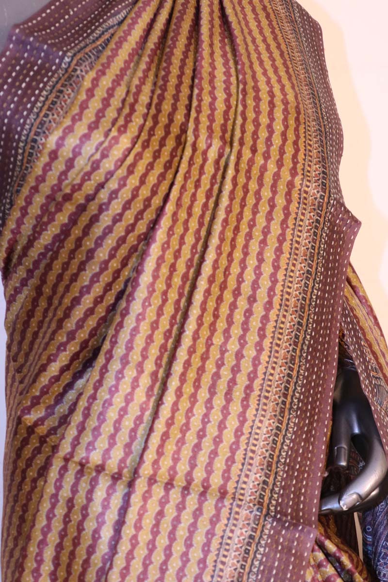 Madhubani Exclusive Pure Tussar Silk Saree AI208583