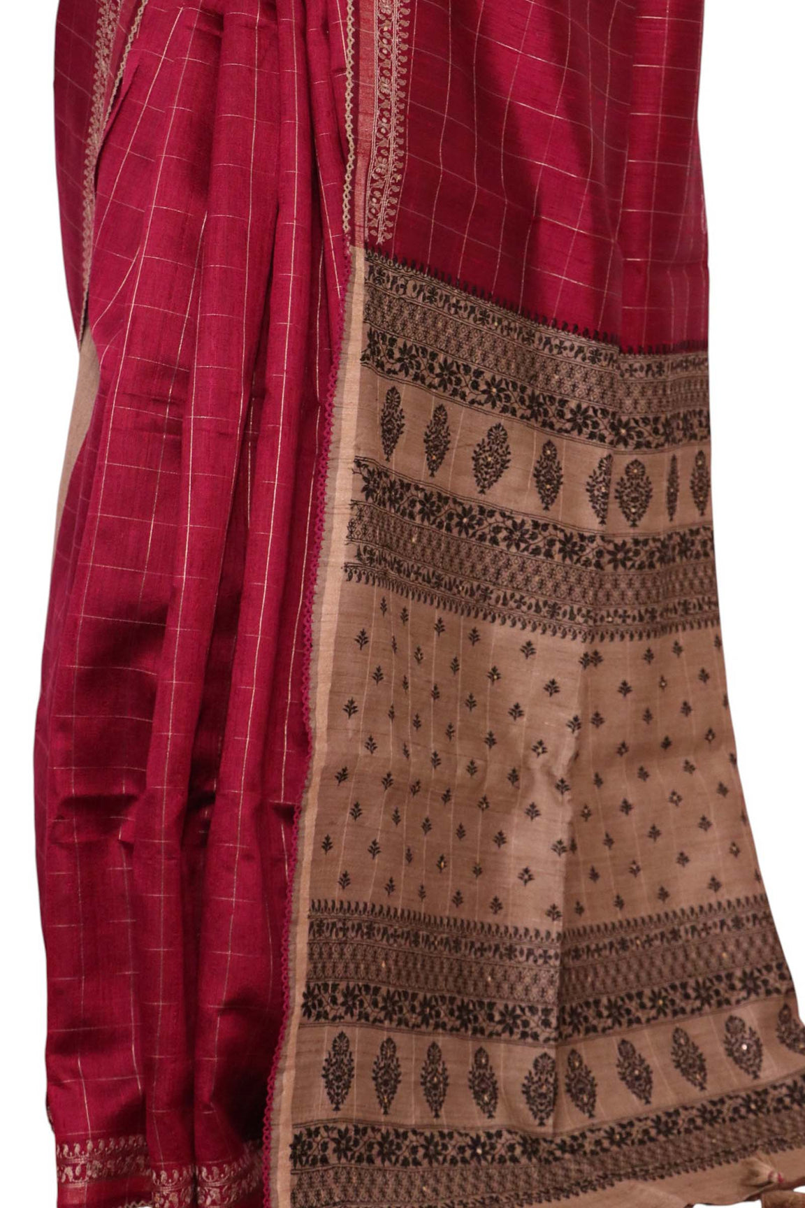 Handloom Pure Tussar Silk Saree AL209558