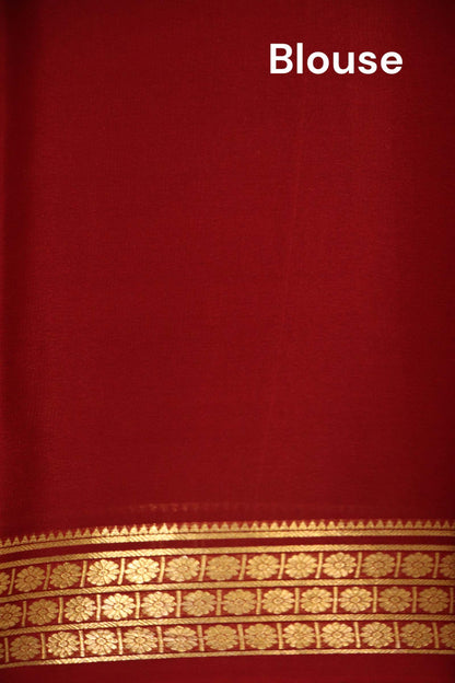 Classic Contrast Pure Mysore Crepe Silk Saree AJ210317
