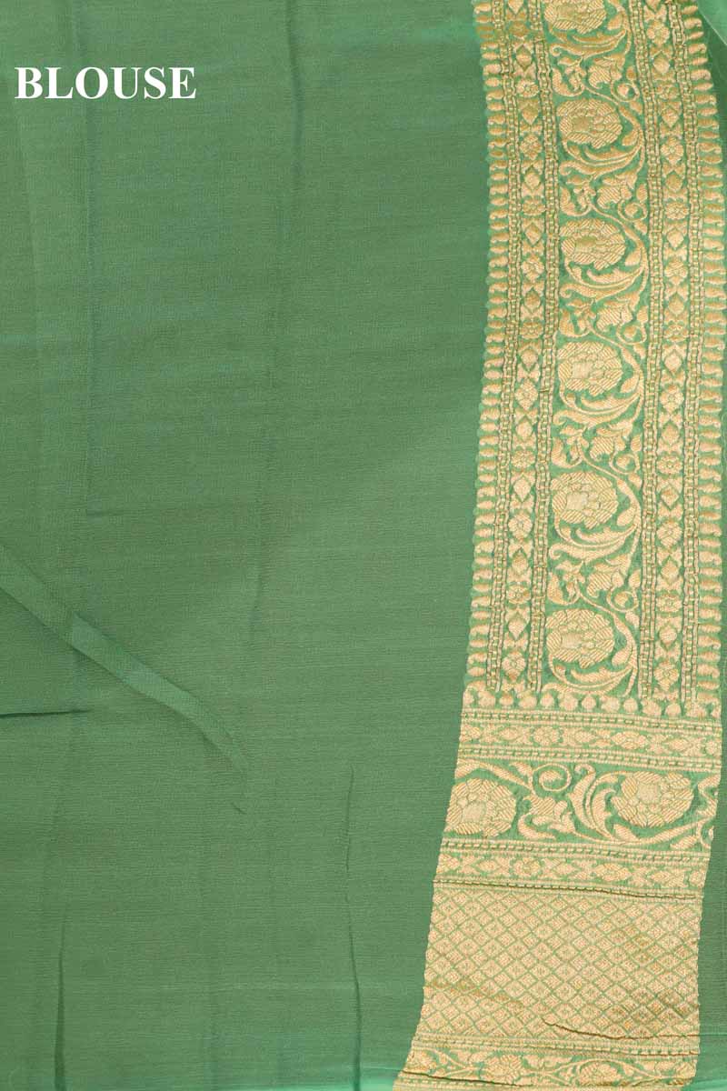 Exclusive Butta Contrast Banarasi Georgette Silk Saree  AG211044
