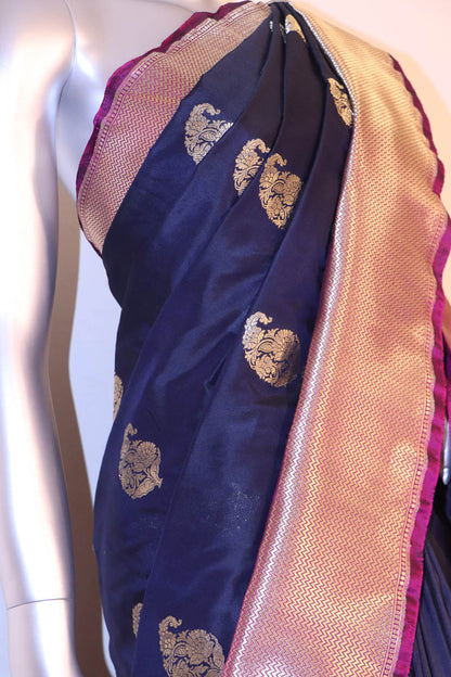 Designer Grand Mango Zari Butta Handloom Banarasi Silk Saree AF201611