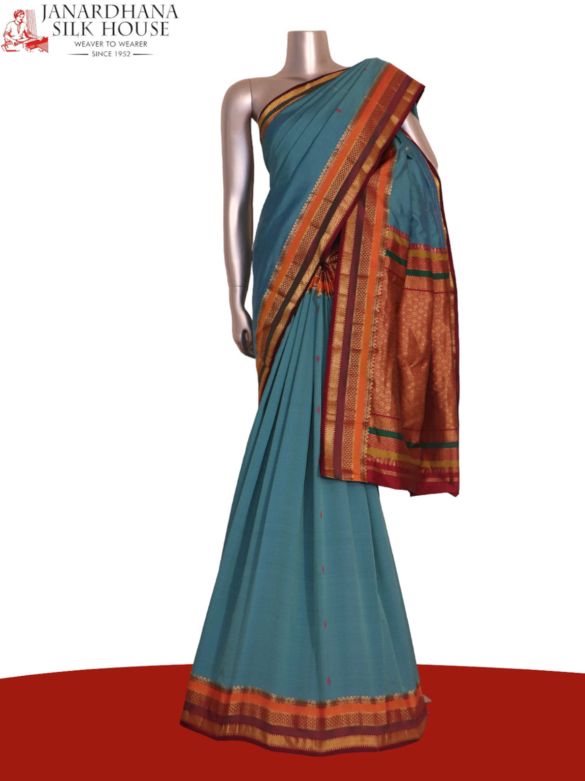 Traditional Contrast Wedding South Silk Saree AK201394
