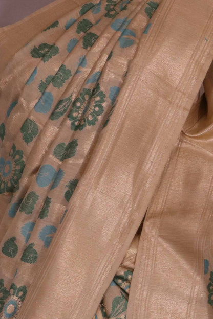 Designer Floral Handloom Tussar Silk Saree AL206534
