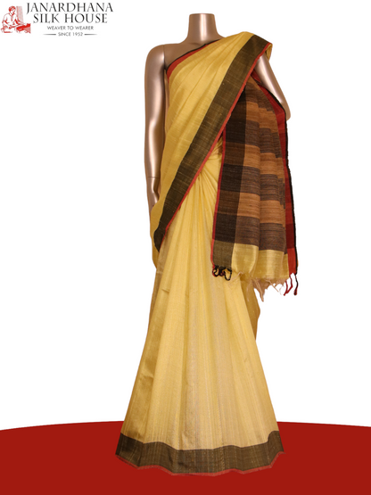 Handloom Pure Tussar Silk Saree AJ204694
