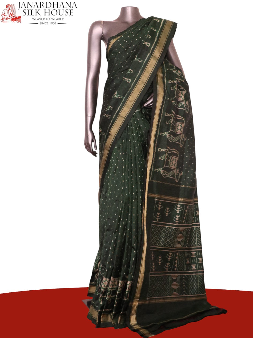 Pure Handloom Patola Ikat Silk Saree AL211722