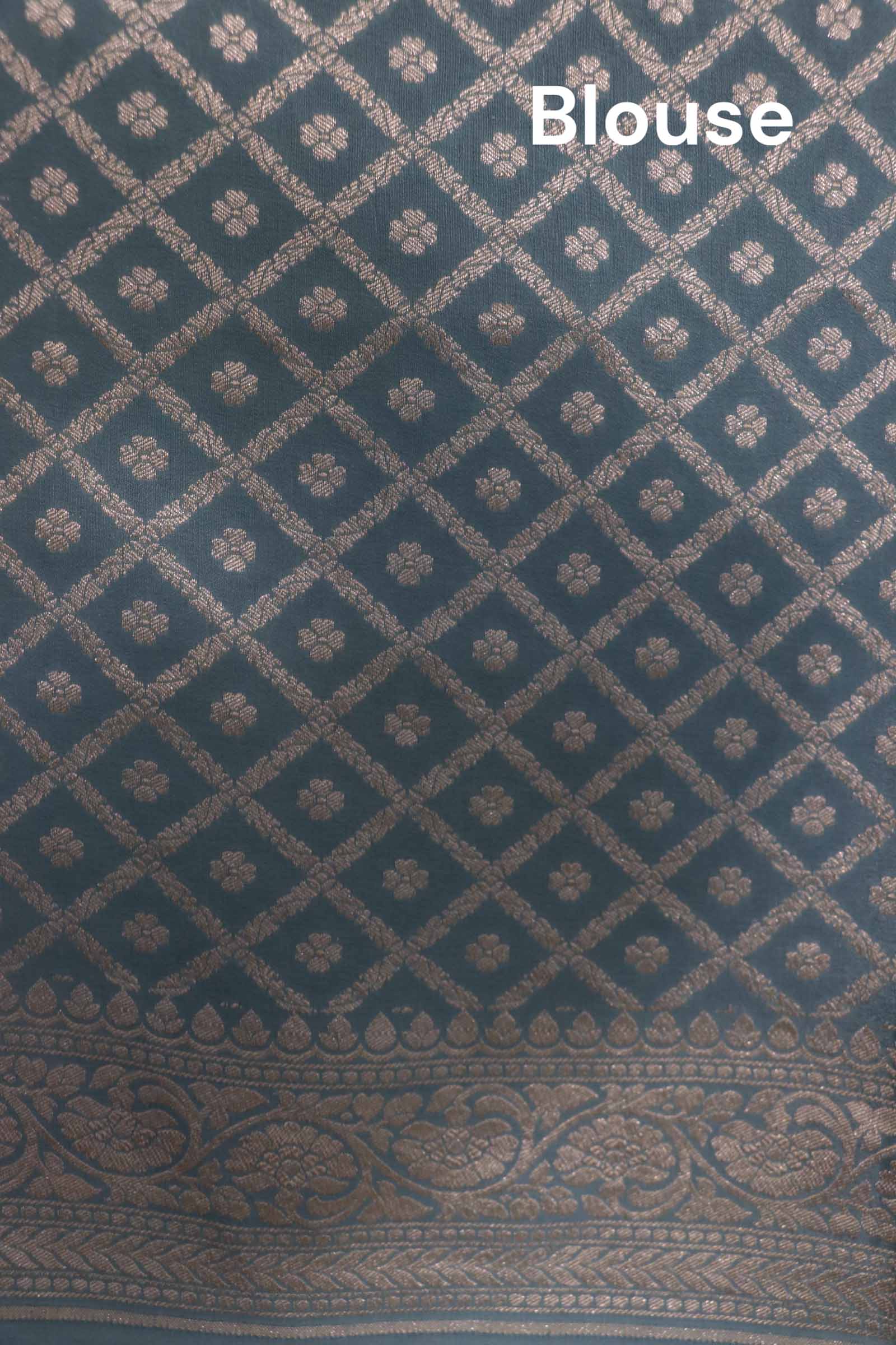 Pure Handloom Zari Butta Banarasi Crepe Silk Saree AL206649