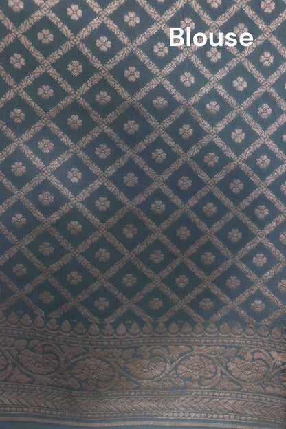 Pure Handloom Zari Butta Banarasi Crepe Silk Saree AL206649