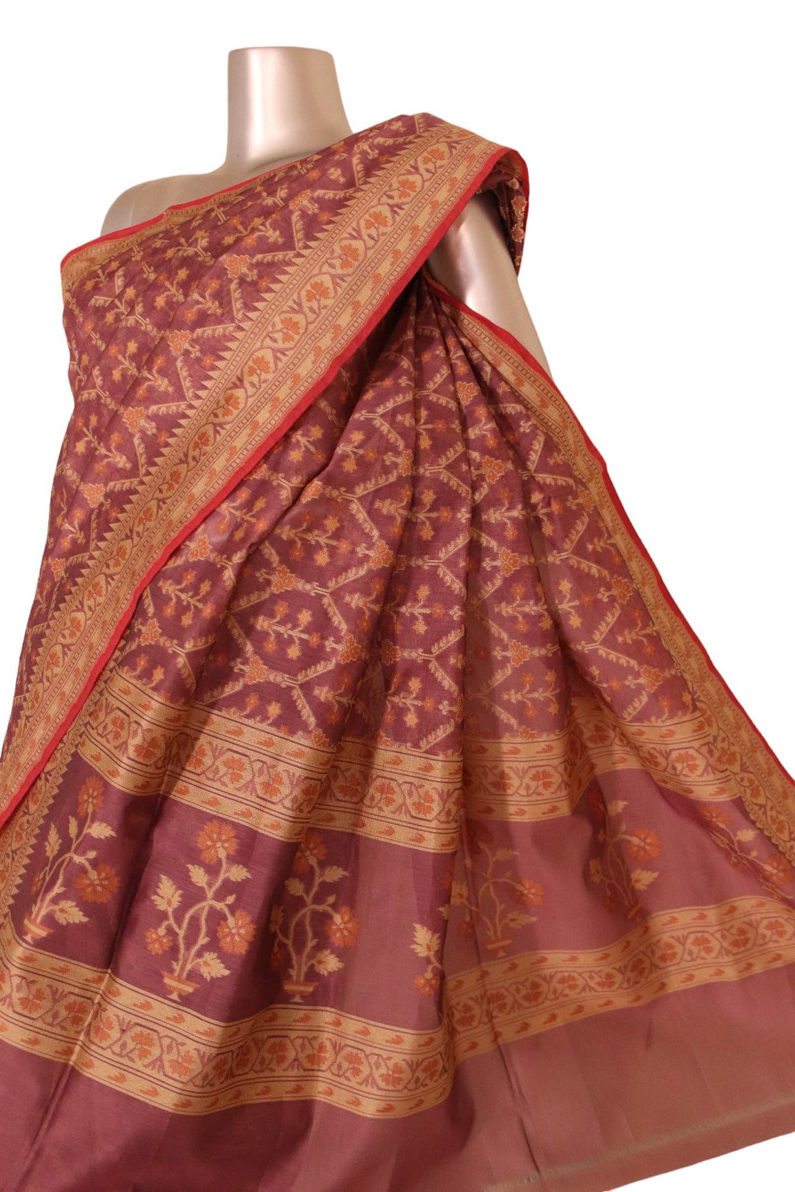 Handloom Banarasi Kora Cotton Saree AJ202534