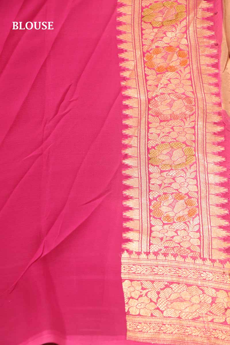 Designer Brush Paint Banarasi Georgette Silk Saree AH201704