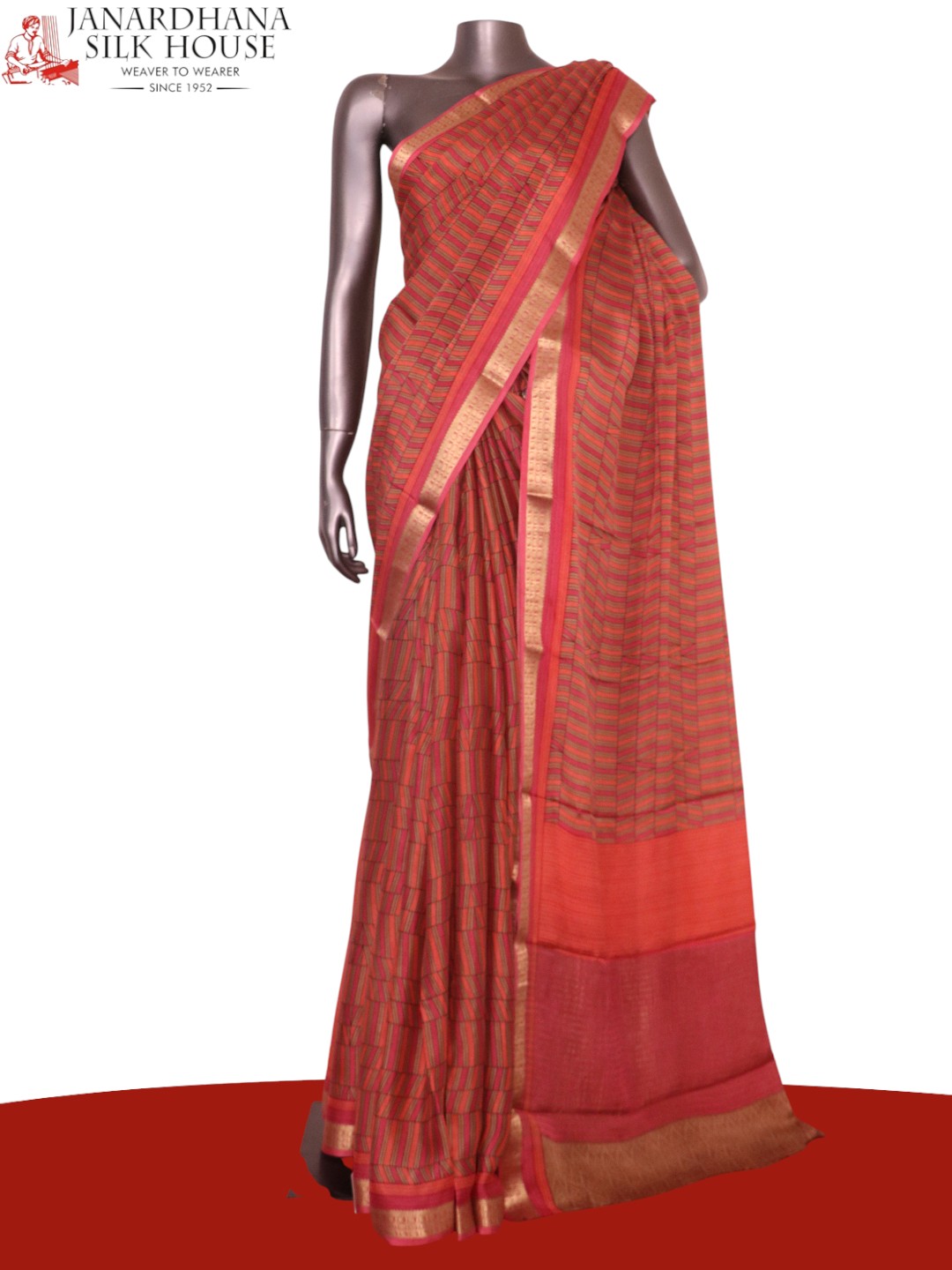 Pure Floral Zari Crepe Silk Saree AL206141